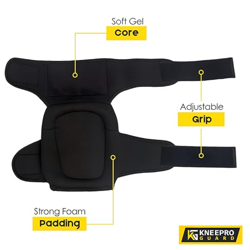 KNEEPRO GUARD Knee Pads for Work, with High Density Foam Padding, Comfortable Gel Cushion and Adjustable Non-Slip Straps Perfect for Gardening, Cleaning, Flooring, DIY, Tiling and Construction